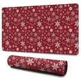 thumbnail image 1 of Long Mouse Pads for Desk,Red Christmas Snowflake Pattern Desk Mats on Top Of Desks, Desk Mouse Pad Extra Large with 3mm Non-Slip Base and Stitched Edge for Gaming,Office,Work,Home 47.3x23.6in, 1 of 5