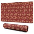 thumbnail image 1 of Long Mouse Pads for Desk,Red Christmas Snowflake Pattern Desk Mats on Top Of Desks, Desk Mouse Pad Extra Large with 3mm Non-Slip Base and Stitched Edge for Gaming,Office,Work,Home 47.3x23.6in, 1 of 5
