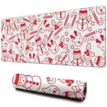thumbnail image 1 of Long Mouse Pads for Desk,Red Christmas Snowman Pattern Desk Mats on Top Of Desks, Desk Mouse Pad Extra Large with 3mm Non-Slip Base and Stitched Edge for Gaming,Office,Work,Home 31.5x11.8in, 1 of 5