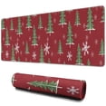 thumbnail image 1 of Long Mouse Pads for Desk,Red Christmas Tree and Snowflake Pattern Desk Mats on Top Of Desks, Desk Mouse Pad Extra Large with 3mm Non-Slip Base and Stitched Edge for Gaming,Office,Work,Home 31.5x11.8in, 1 of 5