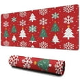 thumbnail image 1 of Long Mouse Pads for Desk,Red Christmas Tree and Snowflake Pattern Desk Mats on Top Of Desks, Desk Mouse Pad Extra Large with 3mm Non-Slip Base and Stitched Edge for Gaming,Office,Work,Home 31.5x11.8in, 1 of 5