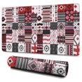 thumbnail image 1 of Long Mouse Pads for Desk,Red Ethnic Geometric Patchwork Pattern Desk Mats on Top Of Desks, Desk Mouse Pad Extra Large with 3mm Non-Slip Base and Stitched Edge for Gaming,Office,Work,Home 47.3"x23.6", 1 of 6