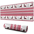thumbnail image 1 of Long Mouse Pads for Desk,Red and White Christmas Reindeer Pattern Desk Mats on Top Of Desks, Desk Mouse Pad Extra Large with 3mm Non-Slip Base and Stitched Edge for Gaming,Office,Work,Home 31.5x11.8in, 1 of 5
