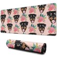 thumbnail image 1 of Long Mouse Pads for Desk,Rottweiler and Pioneer Flower Desk Mats on Top Of Desks, Desk Mouse Pad Extra Large with 3mm Non-Slip Base and Stitched Edge for Gaming,Office,Work,Home 31.5"x11.8", 1 of 6