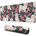 thumbnail image 1 of Long Mouse Pads for Desk,Shih Tzu Dog and Flower Floral Desk Mats on Top Of Desks, Desk Mouse Pad Extra Large with 3mm Non-Slip Base and Stitched Edge for Gaming,Office,Work,Home 31.5"x11.8", 1 of 6