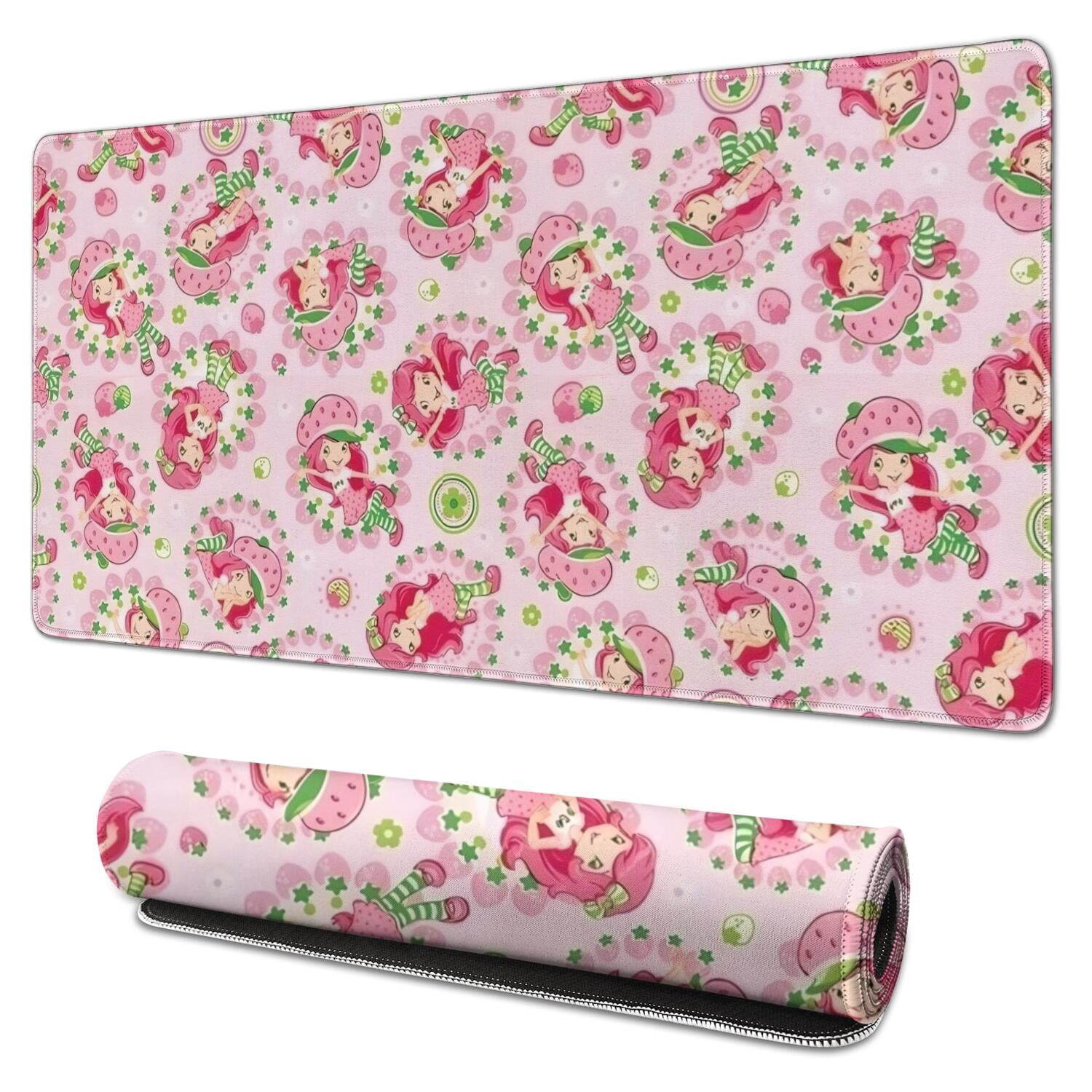 Long Mouse Pads for Desk,Strawberry Princess Pattern Desk Mats on Top Of Desks, Desk Mouse Pad Extra Large with 3mm Non-Slip Base and Stitched Edge for Gaming,Office,Work,Home 31.5"x15.7"