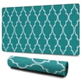 thumbnail image 1 of Long Mouse Pads for Desk,Teal Geometric Quatrefoil Pattern Desk Mats on Top Of Desks, Desk Mouse Pad Extra Large with 3mm Non-Slip Base and Stitched Edge for Gaming,Office,Work,Home 47.3"x23.6", 1 of 6