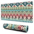 thumbnail image 1 of Long Mouse Pads for Desk,Teal and Orange Geometric Boho Pattern Desk Mats on Top Of Desks, Desk Mouse Pad Extra Large with 3mm Non-Slip Base and Stitched Edge for Gaming,Office,Work,Home 31.5"x15.7", 1 of 6