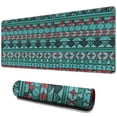 thumbnail image 1 of Long Mouse Pads for Desk,Turquoise Boho Tribal Triangles and Arrows Desk Mats on Top Of Desks, Desk Mouse Pad Extra Large with 3mm Non-Slip Base and Stitched Edge for Gaming,Work,Home 31.5"x11.8", 1 of 5