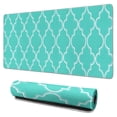 thumbnail image 1 of Long Mouse Pads for Desk,Turquoise Geometric Quatrefoil Pattern Desk Mats on Top Of Desks, Desk Mouse Pad Extra Large with 3mm Non-Slip Base and Stitched Edge for Gaming,Office,Work,Home 31.5"x15.7", 1 of 6