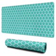 thumbnail image 1 of Long Mouse Pads for Desk,Turquoise Geometric Quatrefoil Pattern Desk Mats on Top Of Desks, Desk Mouse Pad Extra Large with 3mm Non-Slip Base and Stitched Edge for Gaming,Office,Work,Home 31.5"x15.7", 1 of 6