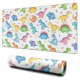 thumbnail image 1 of Long Mouse Pads for Desk,White Cartoon Colorful Dinosaurs Pattern Desk Mats on Top Of Desks, Desk Mouse Pad Extra Large with 3mm Non-Slip Base and Stitched Edge for Gaming,Office,Work,Home 31.5"x15.7", 1 of 6