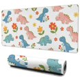 thumbnail image 1 of Long Mouse Pads for Desk,White Cartoon Dinosaurs Flowers Pattern Desk Mats on Top Of Desks, Desk Mouse Pad Extra Large with 3mm Non-Slip Base and Stitched Edge for Gaming,Office,Work,Home 35.4"x15.7", 1 of 6