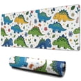 thumbnail image 1 of Long Mouse Pads for Desk,White Cartoon Dinosaurs Flowers Pattern Desk Mats on Top Of Desks, Desk Mouse Pad Extra Large with 3mm Non-Slip Base and Stitched Edge for Gaming,Office,Work,Home 31.5"x11.8", 1 of 6