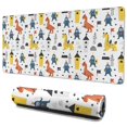 thumbnail image 1 of Long Mouse Pads for Desk,White Cartoon Dinosaurs Knights Pattern Desk Mats on Top Of Desks, Desk Mouse Pad Extra Large with 3mm Non-Slip Base and Stitched Edge for Gaming,Office,Work,Home 35.4"x15.7", 1 of 6
