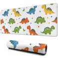 thumbnail image 1 of Long Mouse Pads for Desk,White Cartoon Dinosaurs Leaves Pattern Desk Mats on Top Of Desks, Desk Mouse Pad Extra Large with 3mm Non-Slip Base and Stitched Edge for Gaming,Office,Work,Home 31.5"x11.8", 1 of 6