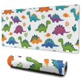 thumbnail image 1 of Long Mouse Pads for Desk,White Cartoon Dinosaurs Leaves Pattern Desk Mats on Top Of Desks, Desk Mouse Pad Extra Large with 3mm Non-Slip Base and Stitched Edge for Gaming,Office,Work,Home 35.4"x15.7", 1 of 6