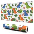 thumbnail image 1 of Long Mouse Pads for Desk,White Cartoon Dinosaurs Leaves Pattern Desk Mats on Top Of Desks, Desk Mouse Pad Extra Large with 3mm Non-Slip Base and Stitched Edge for Gaming,Office,Work,Home 31.5"x15.7", 1 of 6