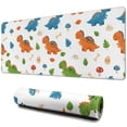 thumbnail image 1 of Long Mouse Pads for Desk,White Cartoon Dinosaurs Mushrooms Desk Mats on Top Of Desks, Desk Mouse Pad Extra Large with 3mm Non-Slip Base and Stitched Edge for Gaming,Work,Home 31.5"x11.8", 1 of 5