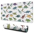 thumbnail image 1 of Long Mouse Pads for Desk,White Cartoon Dinosaurs Names Pattern Desk Mats on Top Of Desks, Desk Mouse Pad Extra Large with 3mm Non-Slip Base and Stitched Edge for Gaming,Office,Work,Home 31.5"x15.7", 1 of 6