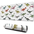 thumbnail image 1 of Long Mouse Pads for Desk,White Cartoon Dinosaurs Names Pattern Desk Mats on Top Of Desks, Desk Mouse Pad Extra Large with 3mm Non-Slip Base and Stitched Edge for Gaming,Office,Work,Home 31.5"x11.8", 1 of 6
