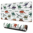 thumbnail image 1 of Long Mouse Pads for Desk,White Cartoon Dinosaurs Names Pattern Desk Mats on Top Of Desks, Desk Mouse Pad Extra Large with 3mm Non-Slip Base and Stitched Edge for Gaming,Office,Work,Home 31.5"x15.7", 1 of 6