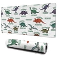 thumbnail image 1 of Long Mouse Pads for Desk,White Cartoon Dinosaurs Names Pattern Desk Mats on Top Of Desks, Desk Mouse Pad Extra Large with 3mm Non-Slip Base and Stitched Edge for Gaming,Office,Work,Home 35.4"x15.7", 1 of 6