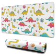 thumbnail image 1 of Long Mouse Pads for Desk,White Cartoon Dinosaurs Plants Pattern Desk Mats on Top Of Desks, Desk Mouse Pad Extra Large with 3mm Non-Slip Base and Stitched Edge for Gaming,Office,Work,Home 31.5"x15.7", 1 of 6