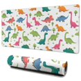 thumbnail image 1 of Long Mouse Pads for Desk,White Cartoon Dinosaurs Trees Pattern Desk Mats on Top Of Desks, Desk Mouse Pad Extra Large with 3mm Non-Slip Base and Stitched Edge for Gaming,Office,Work,Home 35.4"x15.7", 1 of 6
