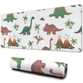 thumbnail image 1 of Long Mouse Pads for Desk,White Cartoon Dinosaurs Volcanoes Desk Mats on Top Of Desks, Desk Mouse Pad Extra Large with 3mm Non-Slip Base and Stitched Edge for Gaming,Work,Home 31.5"x11.8", 1 of 5