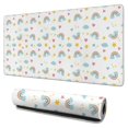 thumbnail image 1 of Long Mouse Pads for Desk,White Cartoon Rainbow Cloud Star Heart Desk Mats on Top Of Desks, Desk Mouse Pad Extra Large with 3mm Non-Slip Base and Stitched Edge for Gaming,Work,Home 31.5"x15.7", 1 of 5