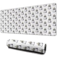 thumbnail image 1 of Long Mouse Pads for Desk,White Cartoon Unicorn Head Pattern Desk Mats on Top Of Desks, Desk Mouse Pad Extra Large with 3mm Non-Slip Base and Stitched Edge for Gaming,Office,Work,Home 31.5"x11.8", 1 of 6