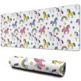 thumbnail image 1 of Long Mouse Pads for Desk,White Cartoon Unicorn Rainbow Star Desk Mats on Top Of Desks, Desk Mouse Pad Extra Large with 3mm Non-Slip Base and Stitched Edge for Gaming,Work,Home 31.5"x11.8", 1 of 5