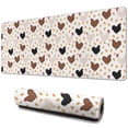 thumbnail image 1 of Long Mouse Pads for Desk,White Chicken Heart Pattern Desk Mats on Top Of Desks, Desk Mouse Pad Extra Large with 3mm Non-Slip Base and Stitched Edge for Gaming,Office,Work,Home 31.5x11.8in, 1 of 5