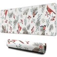 thumbnail image 1 of Long Mouse Pads for Desk,White Christmas Bird and Pine Pattern Desk Mats on Top Of Desks, Desk Mouse Pad Extra Large with 3mm Non-Slip Base and Stitched Edge for Gaming,Office,Work,Home 31.5x11.8in, 1 of 5