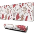 thumbnail image 1 of Long Mouse Pads for Desk,White Christmas Cookie Pattern Desk Mats on Top Of Desks, Desk Mouse Pad Extra Large with 3mm Non-Slip Base and Stitched Edge for Gaming,Office,Work,Home 31.5x11.8in, 1 of 5