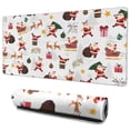 thumbnail image 1 of Long Mouse Pads for Desk,White Christmas Santa Pattern Desk Mats on Top Of Desks, Desk Mouse Pad Extra Large with 3mm Non-Slip Base and Stitched Edge for Gaming,Office,Work,Home 35.4x15.7in, 1 of 5