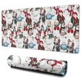 thumbnail image 1 of Long Mouse Pads for Desk,White Christmas Snowman Pattern Desk Mats on Top Of Desks, Desk Mouse Pad Extra Large with 3mm Non-Slip Base and Stitched Edge for Gaming,Office,Work,Home 35.4x15.7in, 1 of 5