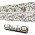 thumbnail image 1 of Long Mouse Pads for Desk,White Christmas Wreath Pattern Desk Mats on Top Of Desks, Desk Mouse Pad Extra Large with 3mm Non-Slip Base and Stitched Edge for Gaming,Office,Work,Home 31.5x11.8in, 1 of 5