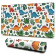 thumbnail image 1 of Long Mouse Pads for Desk,White Colorful Dinosaurs Jungle Pattern Desk Mats on Top Of Desks, Desk Mouse Pad Extra Large with 3mm Non-Slip Base and Stitched Edge for Gaming,Office,Work,Home 47.3"x23.6", 1 of 6