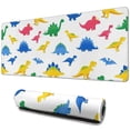 thumbnail image 1 of Long Mouse Pads for Desk,White Colorful Dinosaurs Pattern Desk Mats on Top Of Desks, Desk Mouse Pad Extra Large with 3mm Non-Slip Base and Stitched Edge for Gaming,Office,Work,Home 31.5"x11.8", 1 of 6
