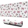 thumbnail image 1 of Long Mouse Pads for Desk,White Cow Bow Pattern Desk Mats on Top Of Desks, Desk Mouse Pad Extra Large with 3mm Non-Slip Base and Stitched Edge for Gaming,Office,Work,Home 31.5"x11.8", 1 of 6