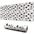 thumbnail image 1 of Long Mouse Pads for Desk,White Cow Cloud Pattern Desk Mats on Top Of Desks, Desk Mouse Pad Extra Large with 3mm Non-Slip Base and Stitched Edge for Gaming,Office,Work,Home 31.5"x11.8", 1 of 6