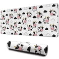 thumbnail image 1 of Long Mouse Pads for Desk,White Cow Cloud Pattern Desk Mats on Top Of Desks, Desk Mouse Pad Extra Large with 3mm Non-Slip Base and Stitched Edge for Gaming,Office,Work,Home 31.5"x11.8", 1 of 6
