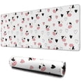 thumbnail image 1 of Long Mouse Pads for Desk,White Cow Heart Pattern Desk Mats on Top Of Desks, Desk Mouse Pad Extra Large with 3mm Non-Slip Base and Stitched Edge for Gaming,Office,Work,Home 31.5"x11.8", 1 of 6