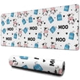 thumbnail image 1 of Long Mouse Pads for Desk,White Cow Milk Box Moo Pattern Desk Mats on Top Of Desks, Desk Mouse Pad Extra Large with 3mm Non-Slip Base and Stitched Edge for Gaming,Office,Work,Home 31.5"x11.8", 1 of 6