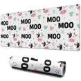 thumbnail image 1 of Long Mouse Pads for Desk,White Cow Moo Heart Pattern Desk Mats on Top Of Desks, Desk Mouse Pad Extra Large with 3mm Non-Slip Base and Stitched Edge for Gaming,Office,Work,Home 31.5"x11.8", 1 of 6