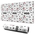 thumbnail image 1 of Long Mouse Pads for Desk,White Cow Moo Milk Pattern Desk Mats on Top Of Desks, Desk Mouse Pad Extra Large with 3mm Non-Slip Base and Stitched Edge for Gaming,Office,Work,Home 31.5"x15.7", 1 of 6