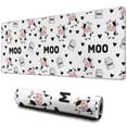 thumbnail image 1 of Long Mouse Pads for Desk,White Cow Moo Milk Pattern Desk Mats on Top Of Desks, Desk Mouse Pad Extra Large with 3mm Non-Slip Base and Stitched Edge for Gaming,Office,Work,Home 31.5"x11.8", 1 of 6