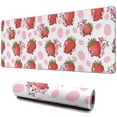 thumbnail image 1 of Long Mouse Pads for Desk,White Cow Strawberry Pattern Desk Mats on Top Of Desks, Desk Mouse Pad Extra Large with 3mm Non-Slip Base and Stitched Edge for Gaming,Office,Work,Home 31.5"x11.8", 1 of 6